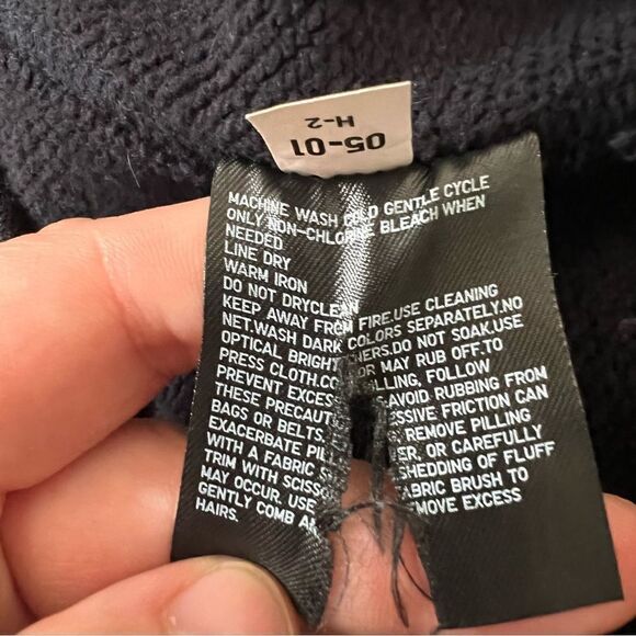 Uniqlo U Sweatshirt Dress S Navy Blue Long Sleeve Turtleneck Minimalist Pockets - Picture 11 of 13